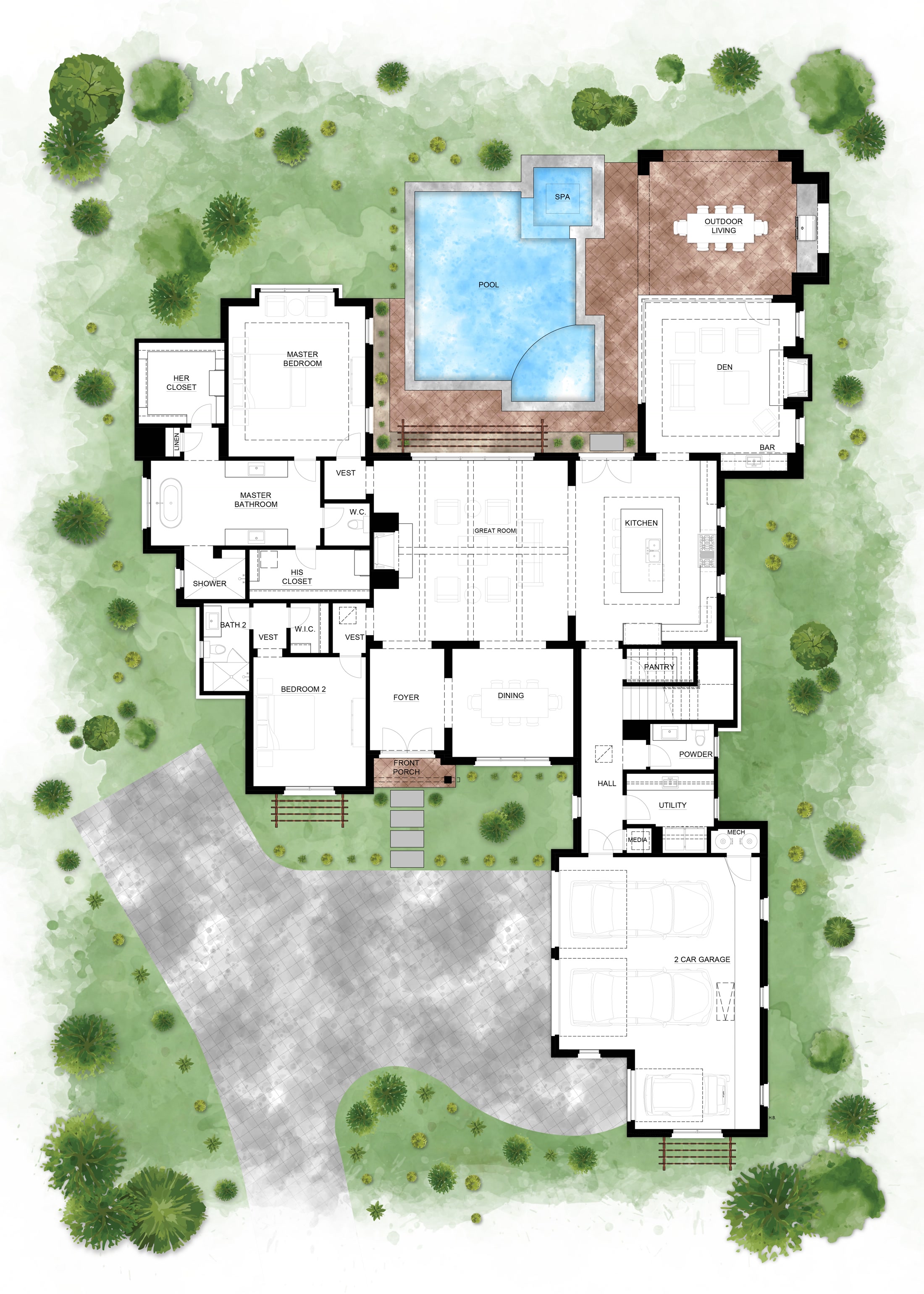 First floor plan for 21217 Scarlet Tanager Cove