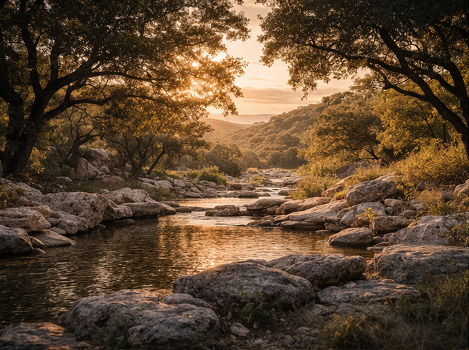 Creek and natural Barton Creek landscape