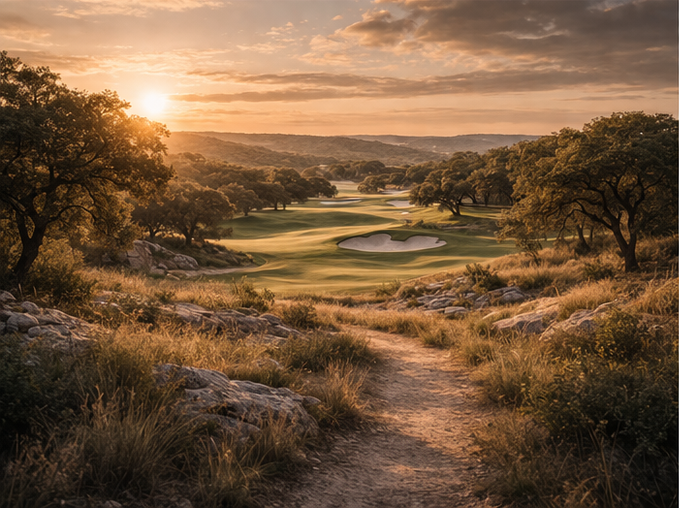 Golf course and Barton Creek landscape near Holden Hills