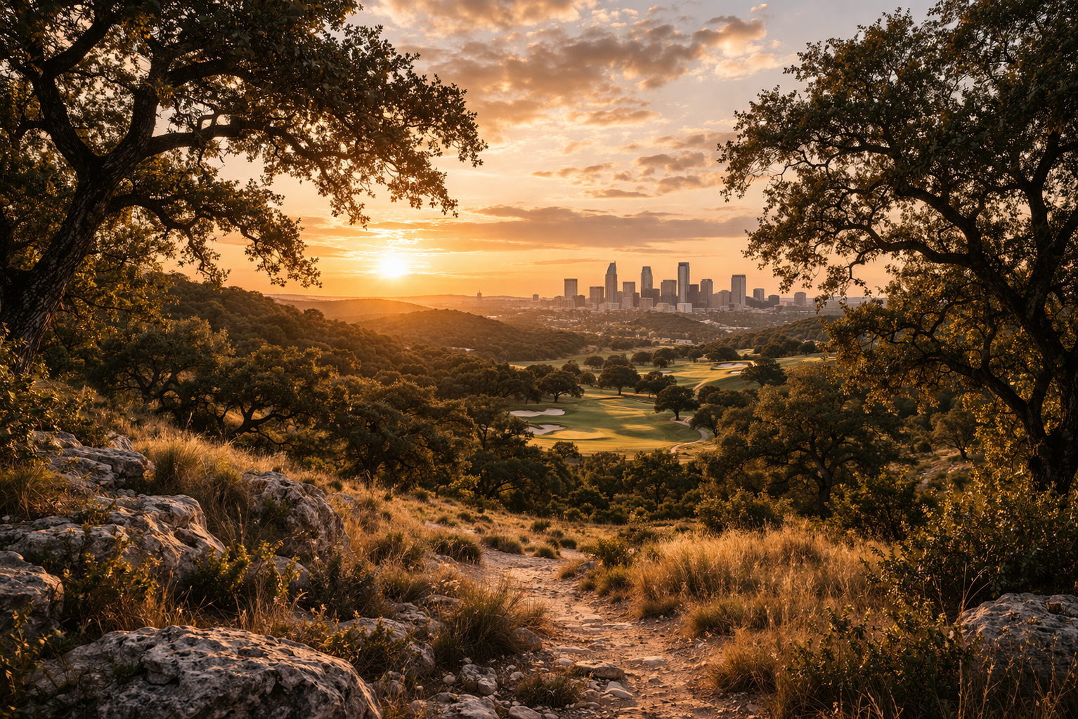 Skyline view from Holden Hills at dusk